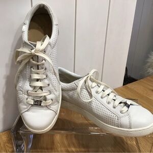 Womens White Leather UGG Sneakers